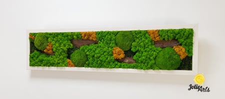 Tablou Scoarță cu Galben Jolie Arts – Licheni, Mușchi și Scoarță Naturală [1]