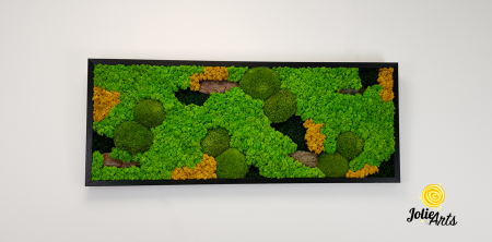 Tablou Scoarță cu Galben Jolie Arts – Licheni, Mușchi și Scoarță Naturală [3]