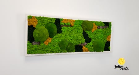 Tablou licheni, muschi si plante naturale stabilizate. Model Scoarta cu galben, Jolie Arts, www.tablouriculicheni.ro-2 [3]