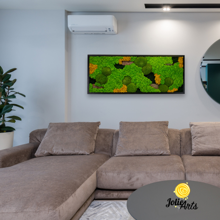 Tablouri licheni - Tablou Scoarță cu Galben Jolie Arts – Licheni, Mușchi și Scoarță Naturală