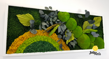 Model Soare Clasic - tablou cu licheni, mușchi stabilizați și plante naturale [5]