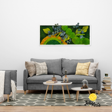 Tablouri - Model Soare Clasic - tablou cu licheni, mușchi stabilizați și plante naturale