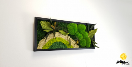 Model Soare cu Alb – licheni naturali, mușchi bombati, plante stabilizate Jolie Arts [4]