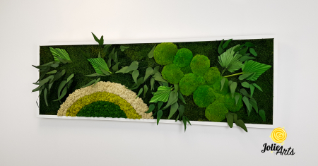 Model Soare cu Alb – licheni naturali, mușchi bombati, plante stabilizate Jolie Arts [2]