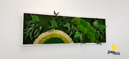 Model Soare cu Alb – licheni naturali, mușchi bombati, plante stabilizate Jolie Arts [4]