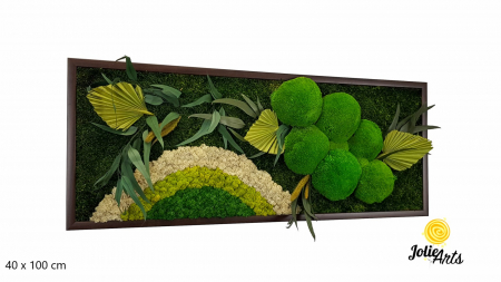 Tablou Soare cu Alb – licheni, mușchi stabilizați și plante naturale Jolie Arts [1]