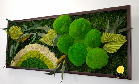 Tablou Soare cu Alb – licheni, mușchi stabilizați și plante naturale Jolie Arts [5]