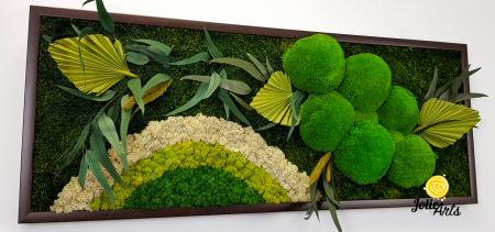 Tablou Soare cu Alb – licheni, mușchi stabilizați și plante naturale Jolie Arts [6]