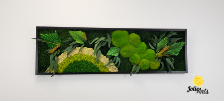 Tablou Soare cu Alb – licheni, mușchi stabilizați și plante naturale Jolie Arts [3]