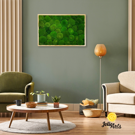 Tablouri Muschi - Tablou cu mușchi bombati naturali stabilizați, design pădure, verde natural, handmade