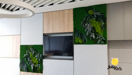 Tablou Green Flow – licheni, mușchi bombat și plante naturale, 80 x 100 cm ramă albă / 80 x 120 cm fără ramă [2]