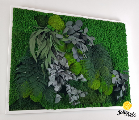 Tablou Green Flow – licheni, mușchi bombat și plante naturale, 80 x 100 cm ramă albă / 80 x 120 cm fără ramă [4]