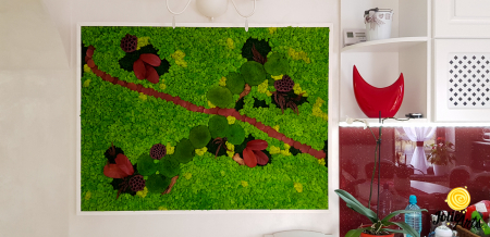 Proiecte personalizate - Tablou licheini, muschi si plante naturale stabilizate Jolie Arts
