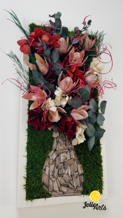 Pink Flower Vase, Plante Naturale Stabilizate si Muschi de Padure [4]