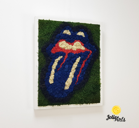 Rolling Stones Logo, cu albastru, decorat cu licheni si muschi naturali stabilizati [4]
