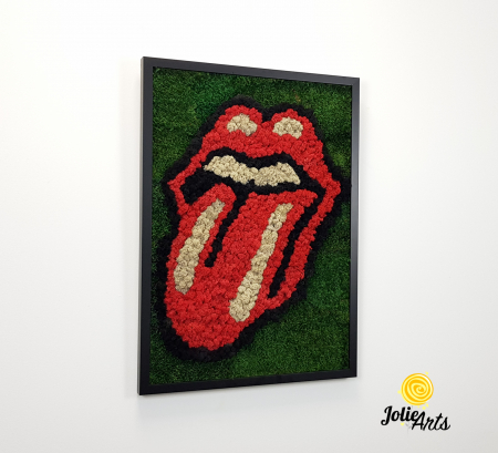 Rolling Stones Logo cu licheni si muschi naturali stabilizati [3]