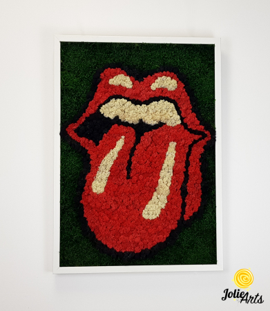 Rolling Stones Logo cu licheni si muschi naturali stabilizati [3]