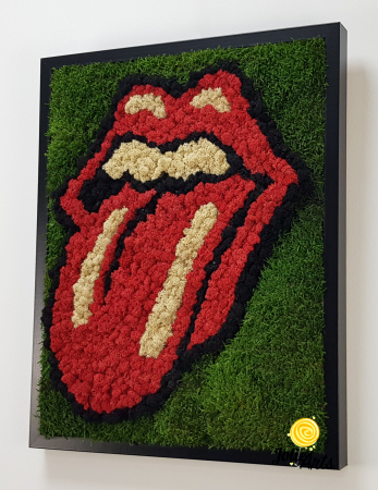 Rolling Stones Logo cu licheni si muschi naturali stabilizati [4]
