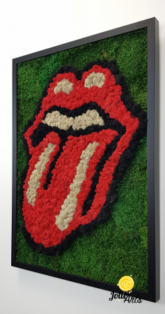 Rolling Stones Logo cu licheni si muschi naturali stabilizati [4]