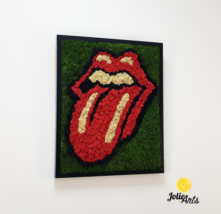 Rolling Stones Logo cu licheni si muschi naturali stabilizati [3]