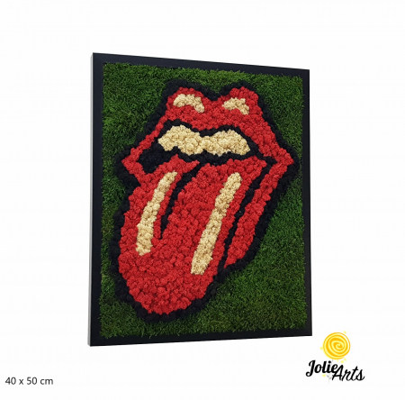 Logo-uri personalizate - Rolling Stones Logo cu licheni si muschi naturali stabilizati