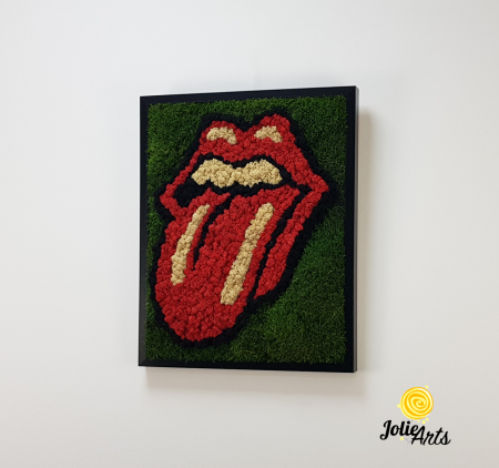 Rolling Stones Logo cu licheni si muschi naturali stabilizati [1]