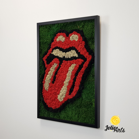 Rolling Stones Logo cu licheni si muschi naturali stabilizati [1]