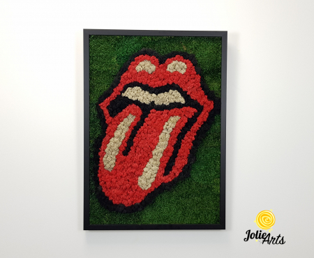 Rolling Stones Logo cu licheni si muschi naturali stabilizati [2]