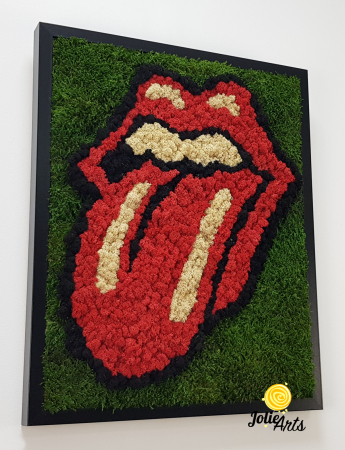 Rolling Stones Logo cu licheni si muschi naturali stabilizati [5]
