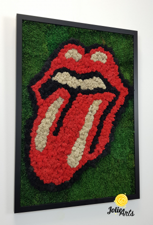 Rolling Stones Logo cu licheni si muschi naturali stabilizati [5]
