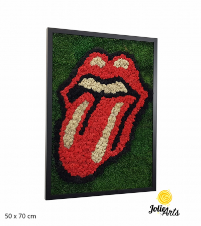 Logo-uri personalizate - Rolling Stones Logo cu licheni si muschi naturali stabilizati