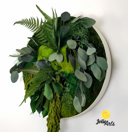Tablou rotund Round Green Circle, licheni și mușchi naturali stabilizați Jolie Arts [4]