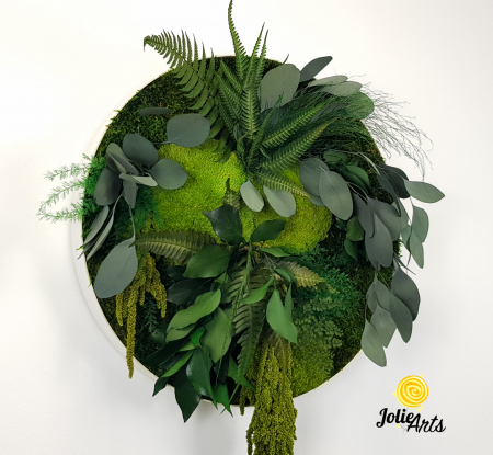 Tablou rotund Round Green Circle, licheni și mușchi naturali stabilizați Jolie Arts [3]