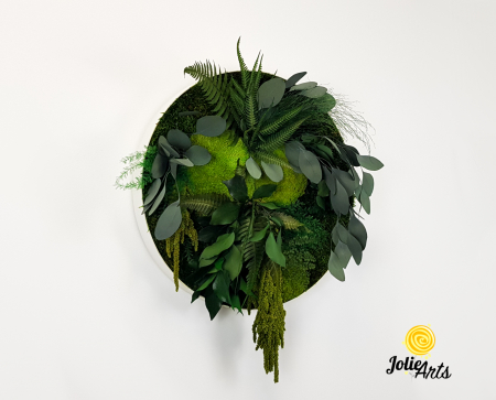 Tablouri - Tablou rotund Round Green Circle, licheni și mușchi naturali stabilizați Jolie Arts