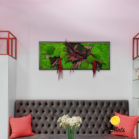 Tablou Amaranthus Roșu orizontal cu licheni și mușchi bombati [1]