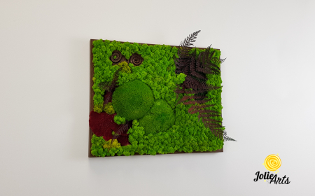 Tablou licheni, muschi de padure si plante naturale stabilizate Jolie Arts, model Fern [3]