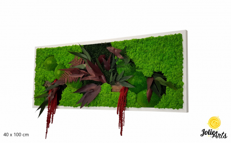 Tablouri - Tablou Amaranthus Roșu orizontal cu licheni și mușchi naturali