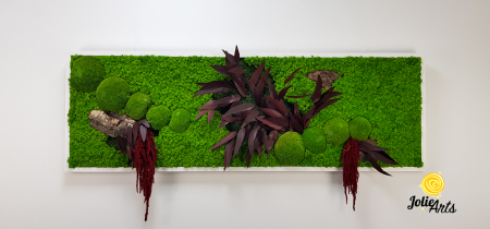 Tablou Amaranthus Roșu orizontal cu licheni și mușchi naturali [2]
