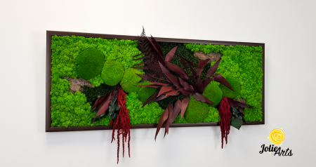 Tablou Amaranthus Roșu orizontal cu licheni și mușchi naturali [5]