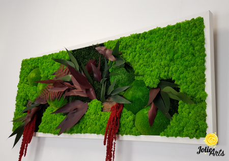 Tablou Amaranthus Roșu orizontal cu licheni și mușchi naturali [5]