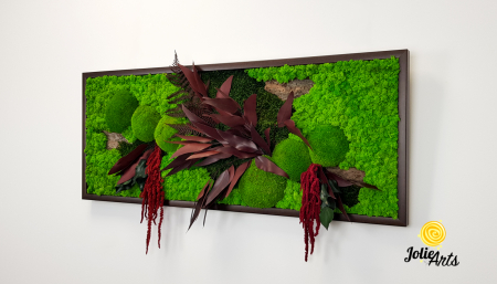 Tablou Amaranthus Roșu orizontal cu licheni și mușchi naturali [3]