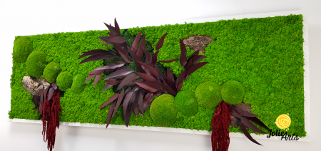 Tablou Amaranthus Roșu orizontal cu licheni și mușchi naturali [4]