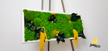 Tablou Amaranthus Galben natural cu licheni și mușchi bombat [8]