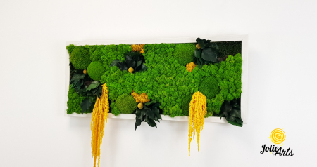 Tablou Amaranthus Galben natural cu licheni și mușchi bombat [3]