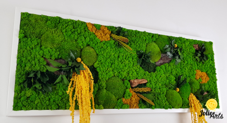 Tablou Amaranthus Galben natural cu licheni și mușchi bombat [4]