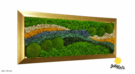 Tablouri licheni - Tablou White Pacific Design Elegant cu Ramă Aurie