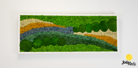 Tablou licheni, tablou muschi de padure, plante stabilizate, Jolie Arts, Model White Pacific [2]