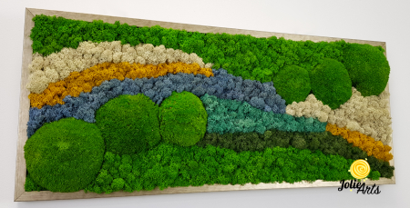 Tablou licheni, tablou muschi de padure, plante stabilizate, Jolie Arts, Model White Pacific [6]