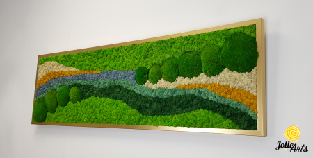 Tablou licheni, tablou muschi de padure, plante stabilizate, Jolie Arts, Model White Pacific [1]