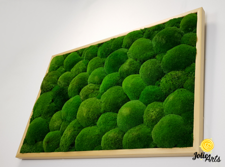 Tablou cu mușchi bombati naturali stabilizați, verde intens, decor bio, realizat manual [5]